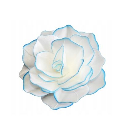 Waffelrosa weiß mit blauem Rand