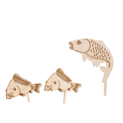 Einkerbung - Fisch 3 Stk., Holz