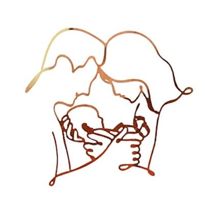 Gravur - Familie auf der Seite der Torte aus goldenem Acryl