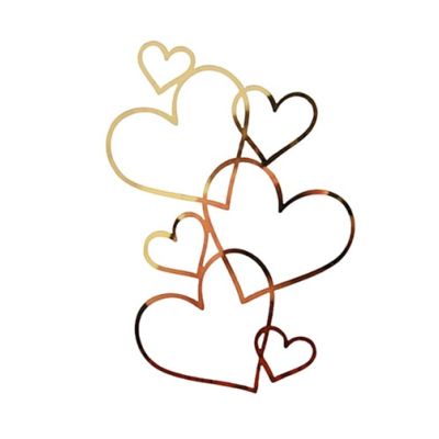 Prägung – Herzen auf der Seite der Torte, goldenes Acryl