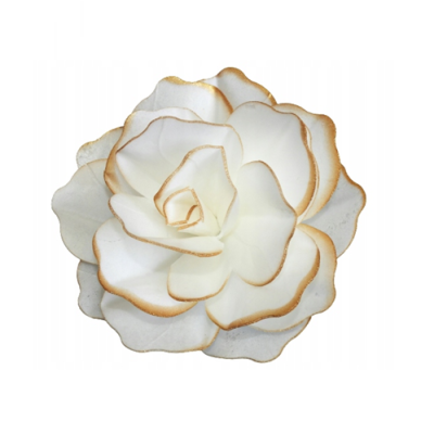 Oblátková ruža biela so zlatým okrajom