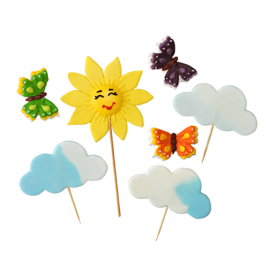 Zuckerstange - Sonne, Wolken, Schmetterlinge 7 Stk