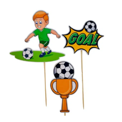 Stempel - Fußballspieler, Pappbecher 3 Stk