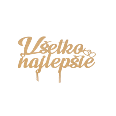 Gravur - Alles Gute, goldenes Holz 16 cm