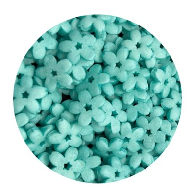 Streuen Sie 40 g blaue Blumen darüber