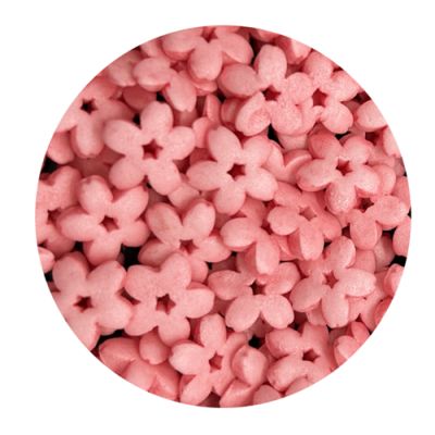 40 g rosa Blüten darüber streuen