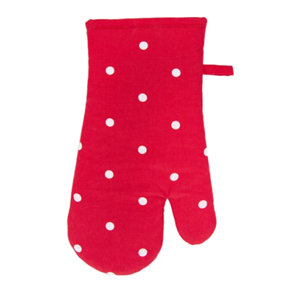 Kuchynská chňapka červená s bielymi bodkami