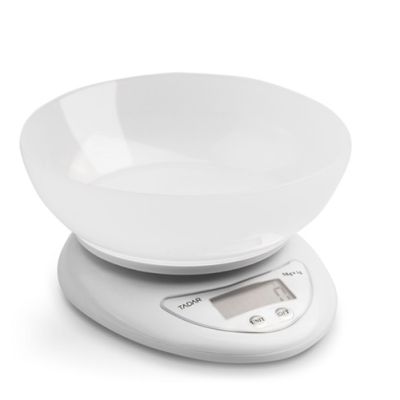 Küchenwaage mit Schüssel weiß bis 5 kg