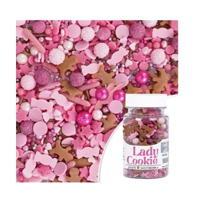 Streuen Sie 70 g Lady Cookie darüber