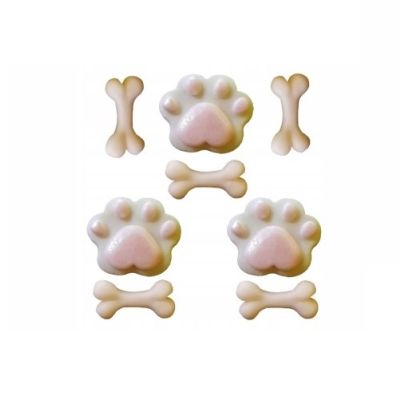 Hundepfoten und Knochen Set rosa 8 tlg