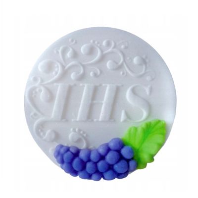 Weiße Hostiendeko mit Weintrauben IHS 7,5 cm