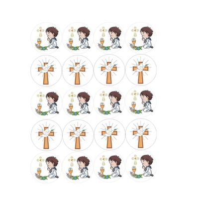 Oplatka přijímání kluk a křížek kruhy 20 ks