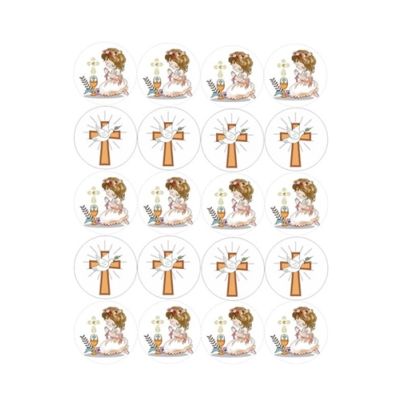 Oplatka přijímání dívka a křížek kruhy 20 ks