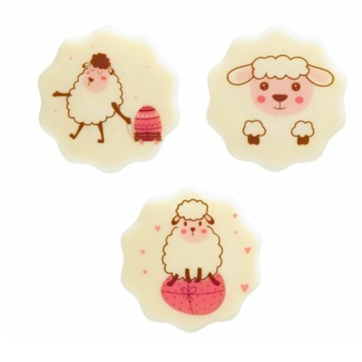 Csokoládé díszítő bárány 3,7 cm 10 db