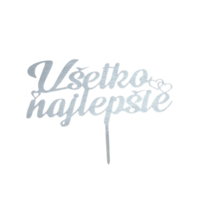 Prägung - Alles Gute silber Holz 13 cm