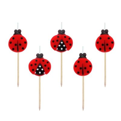 Marienkäfer-Kuchenkerze 5 Stk