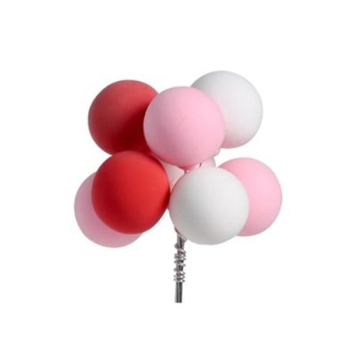 Perlenperlen weiß-rosa-rot 2,5cm 8St