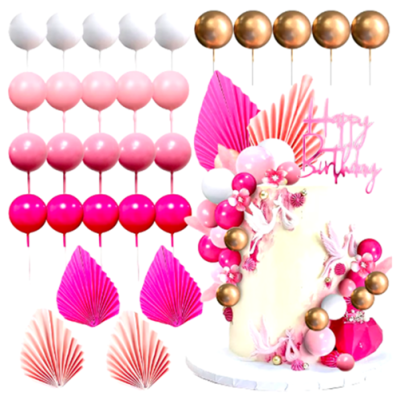 Rosafarbener Ball- und Fächermix