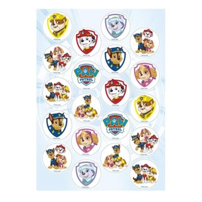 Fondant pictures - Paw Patrol 20 pcs circles