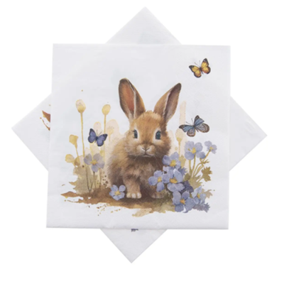 Napkins with a hare 33 x 33 cm 20 pcs