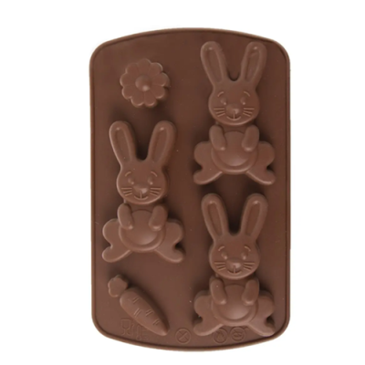 Silicone mold rabbit, flower, carrot
