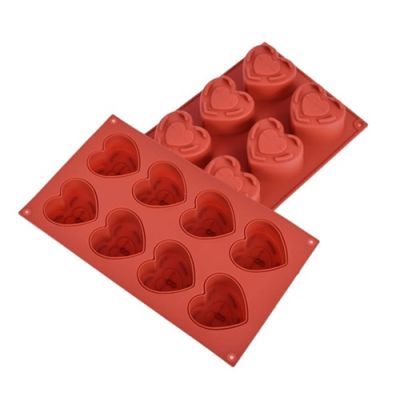 Forma silikonowa serce z dziurką od klucza 8 szt