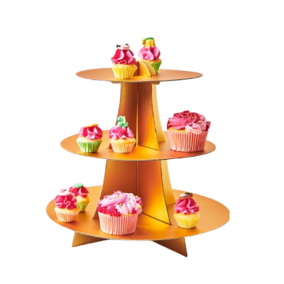 Złoty stojak na muffiny 3-poziomowy