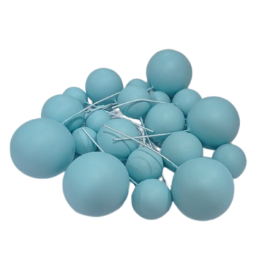 Hellblaue matte Perlen 20 Stk