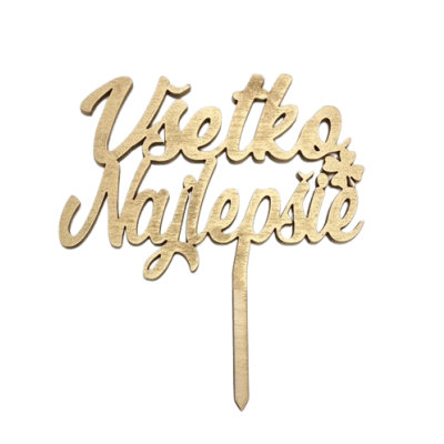 Tłoczenie Wszystkie najlepsze drewno w kolorze złotym