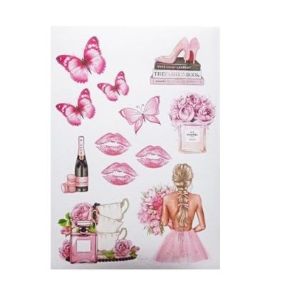 Wafer lady with flowers A4