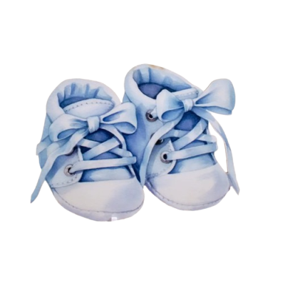 Blaue Hausschuhe mit Holzeinlage