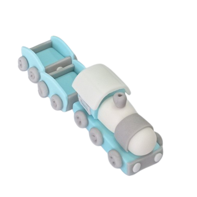 Weißer und blauer Zug