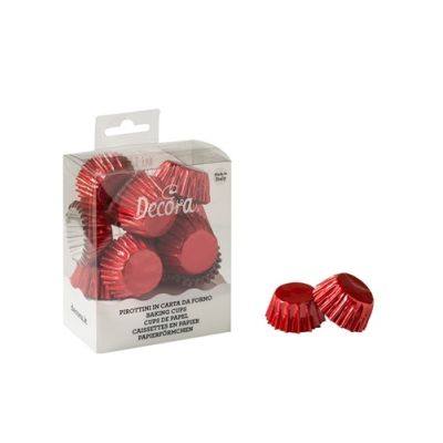 Babeczki metaliczne czerwone 180 szt.