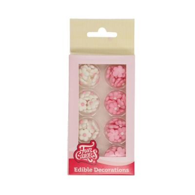 Mini-Blumen weiß und rosa 64 Stück