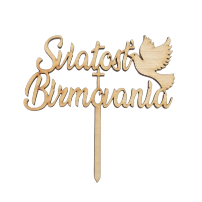 Gravur Sakrament der Firmung mit einer Taube aus Holz