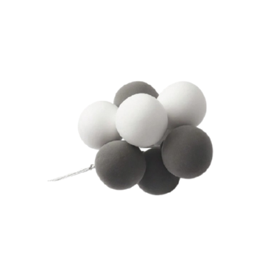 Weiß-graue Perlenperlen 2,5 cm 8 Stück