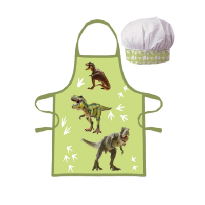 Detská zástera Dinosaury + čiapka