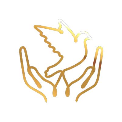 Palmen und Taube Gold Acryl