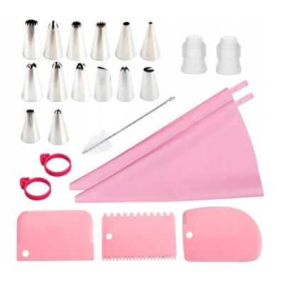 Zestaw końcówek, woreczek, szpatułki 24 szt.