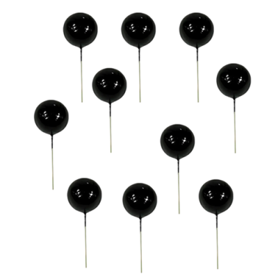 Schwarzer Perleneinsatz, Durchmesser 3 cm, 10 Stück.