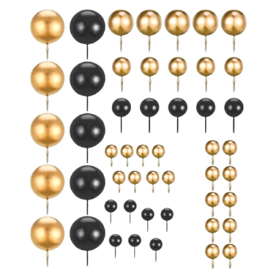 Gold-schwarze Kugelstecker 50 Stk
