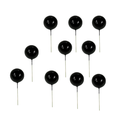 Schwarzer Perleneinsatz, Durchmesser 2 cm, 10 Stück