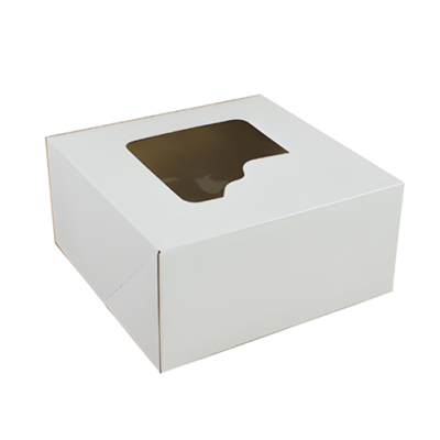 Pudełko na ciasto białe z okienkiem 18 x 18 x 9 cm