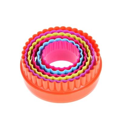 Zestaw dwustronnych foremek do wycinania ciastek w kształcie koła, 6 szt., plastikowych