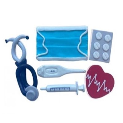 Arztset - Maske, Stethoskop, Thermometer, Nadel