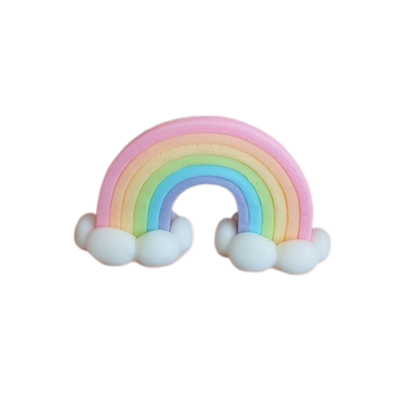 Tęczowy balon foliowy z chmurkami