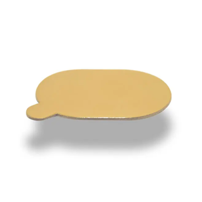 Gold oval coaster 8 x 6 cm