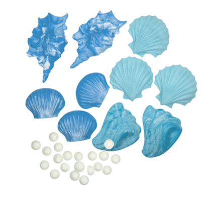 Set aus blauen Muscheln Mix 30 Stück