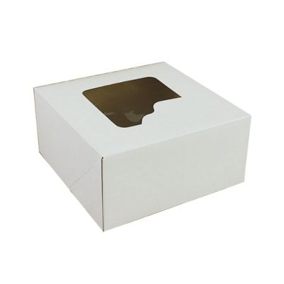 Białe pudełko na ciasto z okienkiem 25 x 25 x 12 cm