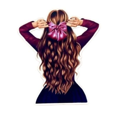 Mädchen mit Schleife hinter Papier